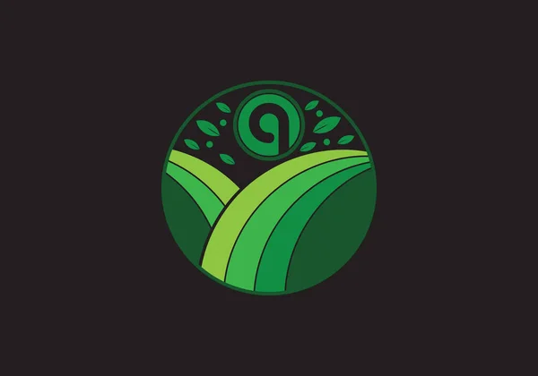 Umweltfreundliche Natürliche Brief Logo Design Vektor Templet — Stockvektor