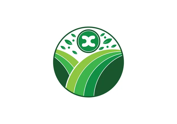 Ekologiczne Naturalne Litera Logo Projektowanie Wektor Templet — Wektor stockowy