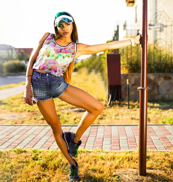 Happy stylish hipster girl — Stock Photo, Image