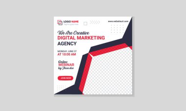 Webinar Yaratıcı Pazarlama Sosyal Medya Posta Şablonu