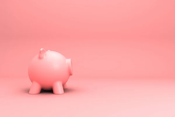 3D illustrations of a pink piggy bank safe for your money representing financial savings and financial security over a pink background