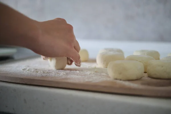 Käsekuchen Hause Aus Quark Zubereiten — Stockfoto