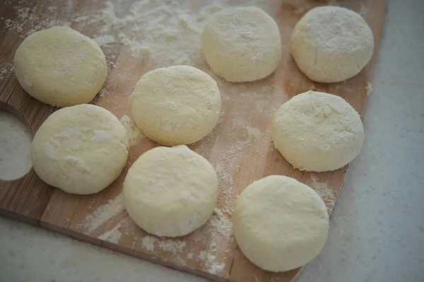 Cooking Cheesecakes Home Cottage Cheese — Stock Photo, Image