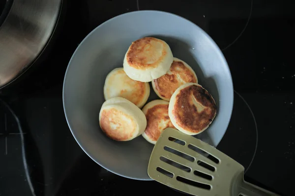 Käsekuchen Hause Aus Quark Zubereiten — Stockfoto