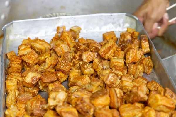 Torresmo Vientre Cerdo Frito Comida Tradicional Brasileña Feijoada — Foto de Stock