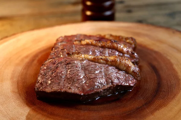 Picanha Carne Brasileira Rara Tradicional Para Churrasco Bife Grelhado Uma — Fotografia de Stock