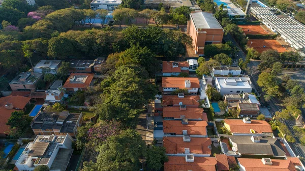 Αεροφωτογραφία Της Προνομιακής Περιοχής Pinheiros Σάο Πάολο Βραζιλία Πολλά Δέντρα — Φωτογραφία Αρχείου