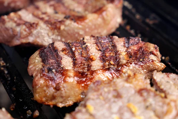 Bela Picanha Suculenta Fechar Com Marcas Grelha Cima Grelha Com — Fotografia de Stock