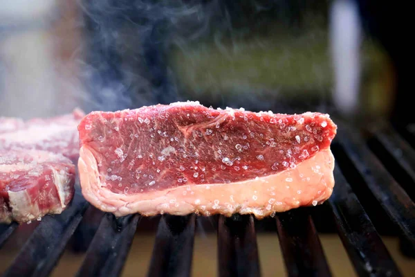 Picanha Cru Churrasco Tradicional Bife Brasil Fatias Picanha — Fotografia de Stock