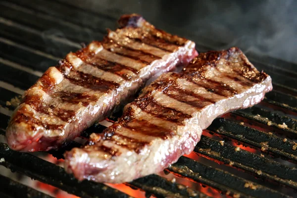 Bela Picanha Suculenta Fechar Com Marcas Grelha Cima Grelha Com — Fotografia de Stock