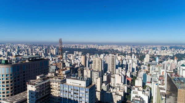 Vista Aérea Paulista São Paulo Avenida Principal Capital Domingo Dia — Fotografia de Stock