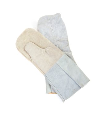 İşçi eldivenleri izole beyaz arka plan üzerinde