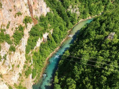Karadağ 'daki Curdjevica Tara nehir köprüsü yakınlarındaki çarpıcı manzara