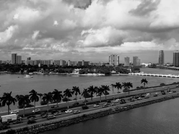 Miami Beach Zone Portuaire Côtière Centre Ville Pont Bateau Croisière — Photo