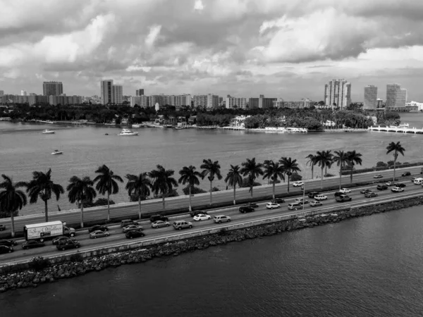 Miami Beach Belváros Kikötő Zóna Fedélzeten Sétahajó Induló Utazás Florida — Stock Fotó