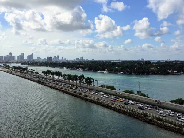 Miami Beach Belvárosában Kikötő Zóna Fedélzeten Sétahajó Induló Utazás Florida — Stock Fotó