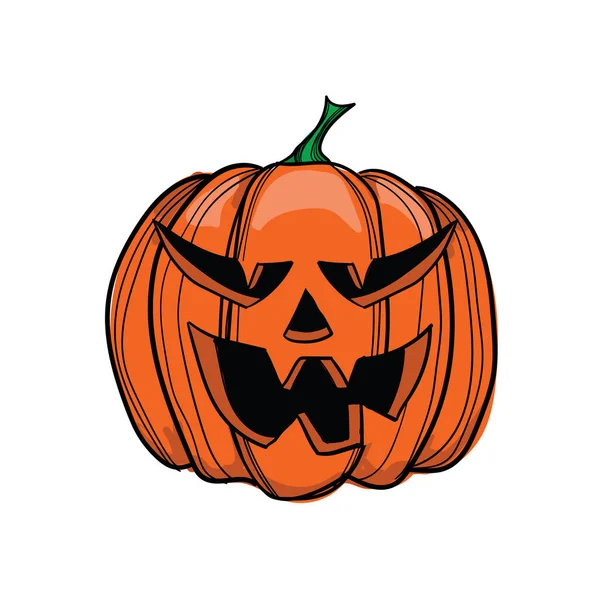 Mano dibujado Jack-o-linterna sobre fondo blanco — Vector de stock