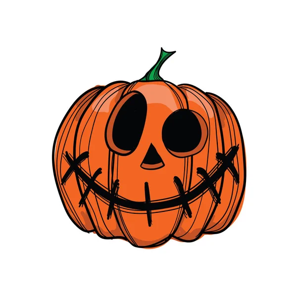 Mano dibujado Jack-o-linterna sobre fondo blanco — Vector de stock