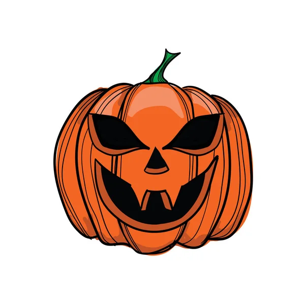 Mano dibujado Jack-o-linterna sobre fondo blanco — Vector de stock