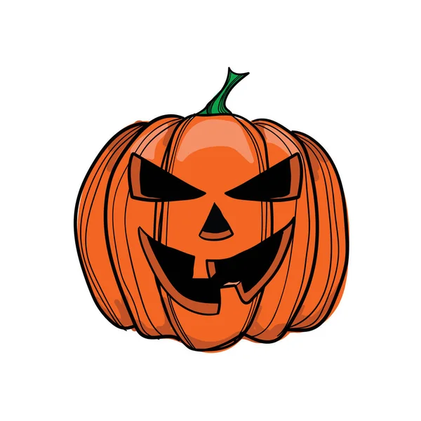 Mano dibujado Jack-o-linterna sobre fondo blanco — Vector de stock