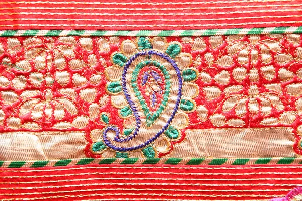Indyjskie Lub Rajasthani Saree Tekstury — Zdjęcie stockowe