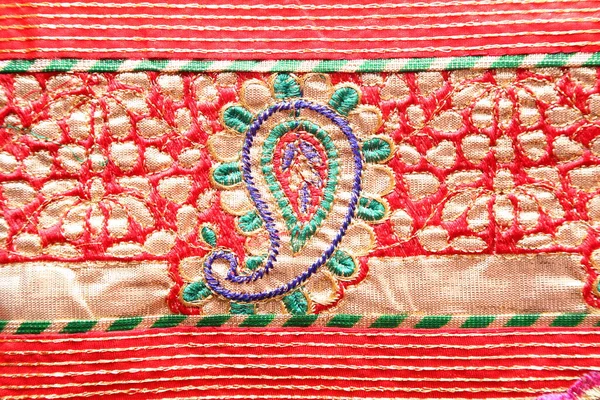 Hint Rajasthani Sari Dokusu — Stok fotoğraf