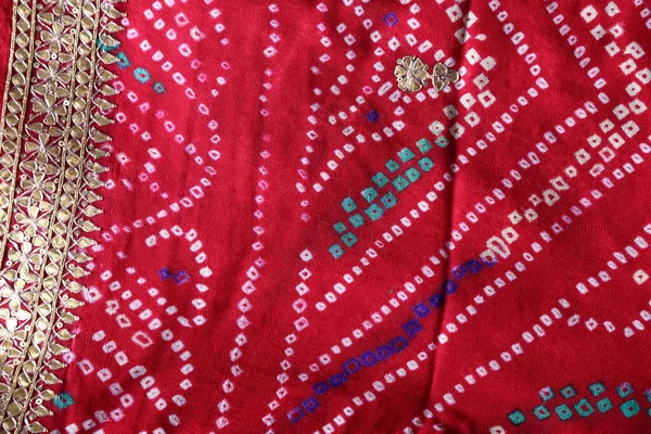 Textura Saree Indiana Rajasthani — Fotografia de Stock