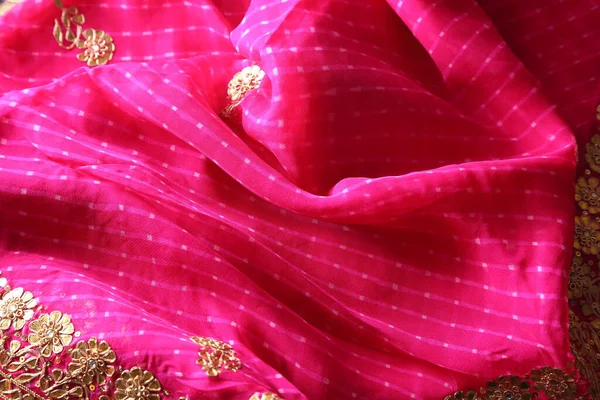 Indická Nebo Rajasthani Saree Textura — Stock fotografie