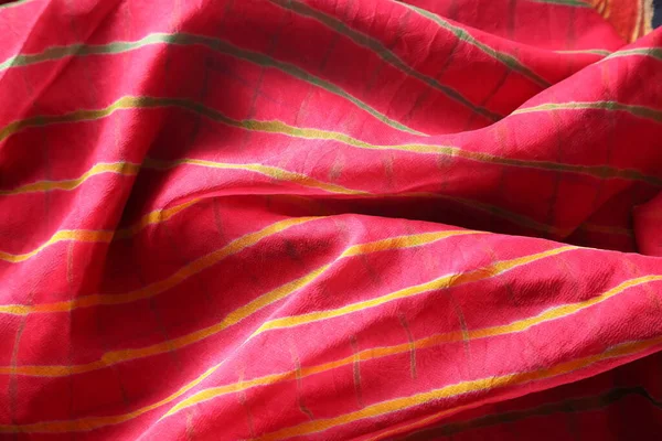 Indická Nebo Rajasthani Saree Textura — Stock fotografie