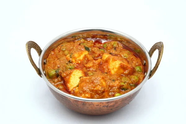 Green Peas Cottage Cheese Curry Muttar Paneer — Stock Photo, Image