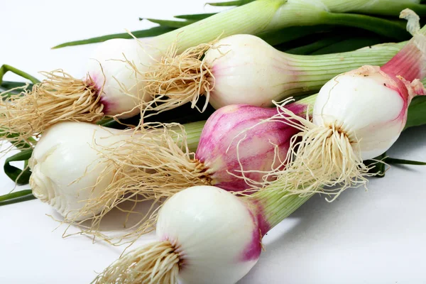 Sebzeler Beyaz Arkaplanda Yalıtılmış Taze Soğan — Stok fotoğraf
