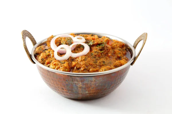 Chana Masala Vagy Grammos Étel Réztálban — Stock Fotó