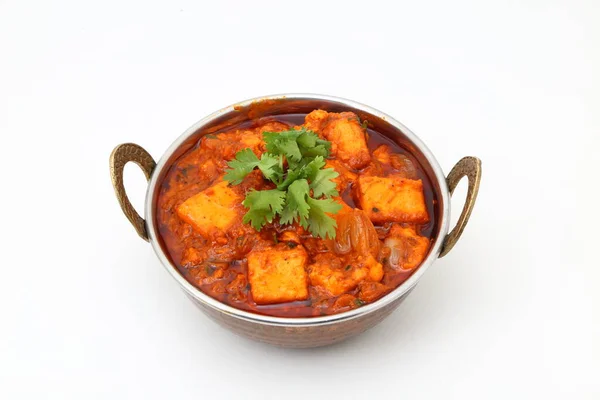 Indian Style Cottage Cheese Vegetarian Curry Dish Kadai Paneer Comida — Foto de Stock