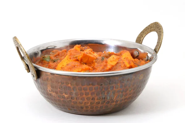 Indian Food Indian Curry Een Koperen Schaal — Stockfoto