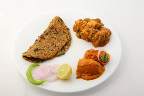 Ινδικό Φαγητό Ινδική Thali — Φωτογραφία Αρχείου