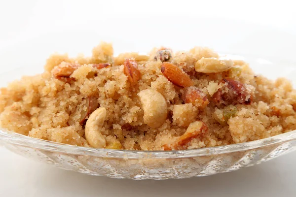 Sobremesa Indiana Rajasthani Moong Dal Halwa Suji Halwa — Fotografia de Stock