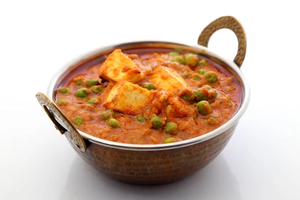 Mutter Paneer Indian Dish Cottage Cheese Peas Immersed Onion Tomato — Stock Photo, Image