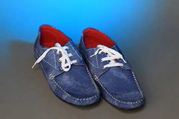 Zapatos Casuales Hombre Azul — Foto de Stock