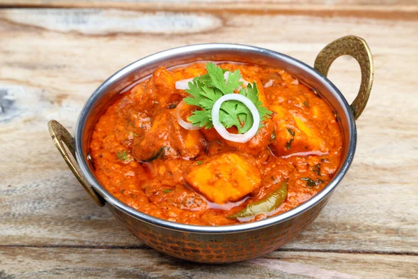 Indisches Essen Oder Indisches Curry Einer Kupfer Messing Servierschale — Stockfoto
