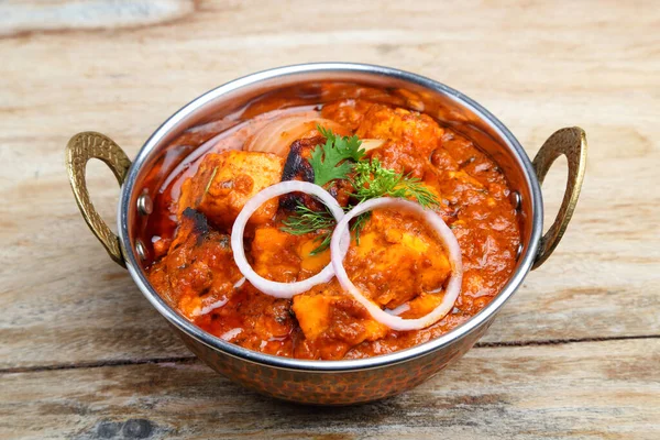 Indian Food Indian Curry Copper Brass Serving Bowl — Stock Photo, Image