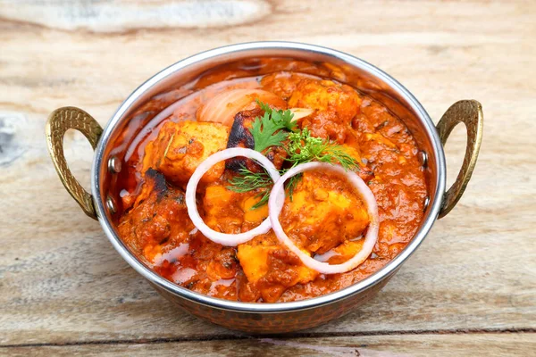 Indian Food Indian Curry Copper Brass Serving Bowl — Stock Photo, Image