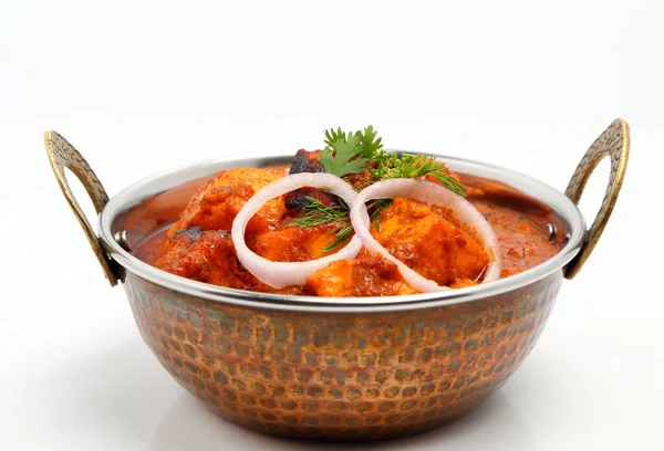 Indian Food Indian Curry Een Koperen Schaal — Stockfoto