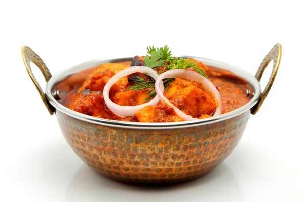 Indian Food Indian Curry Een Koperen Schaal — Stockfoto