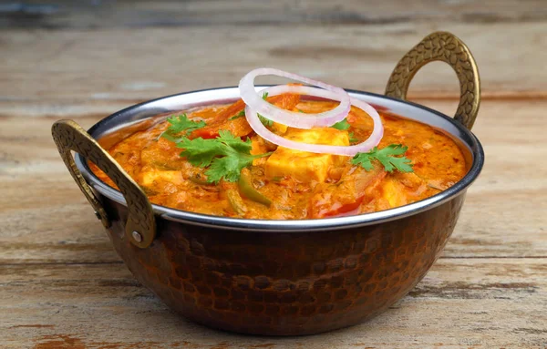 Indian Food Indian Curry Copper Brass Serving Bowl — Stock Photo, Image