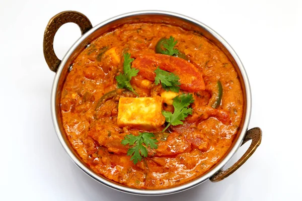 Indiai Ételek Vagy Indiai Curry Rézfúvós Tálban — Stock Fotó