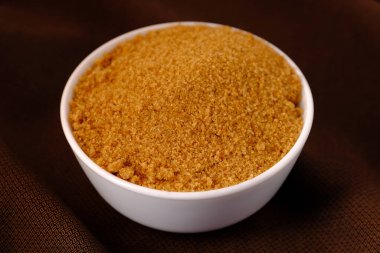 Kahverengi kumaş desenli esmer seramik kase