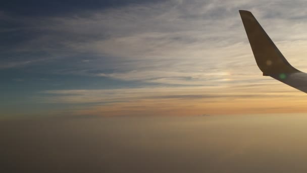 Vedere Fereastra Avionului Răsăritul Soarelui — Videoclip de stoc