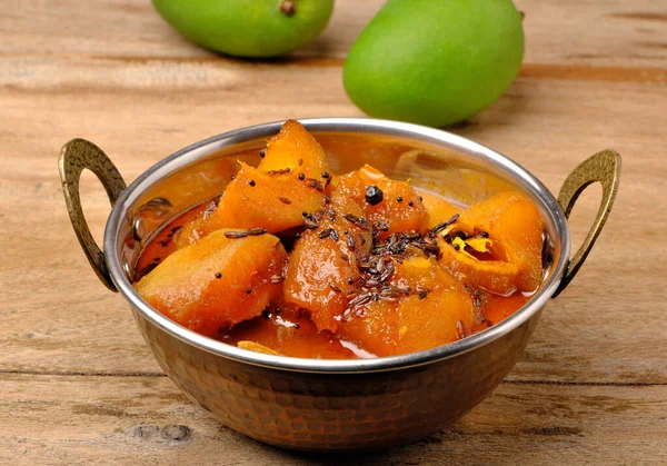 Green Raw Mango Curry Indian Rajasthani Style — Stock Photo, Image