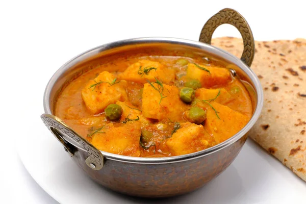 Plat Fromage Cottage Style Indien Curry Avec Roti Photos De Stock Libres De Droits