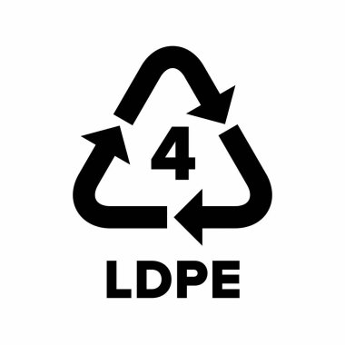 Paketleme için plastik geri dönüşüm kodu (LDPE, PELD). Vektör işareti.